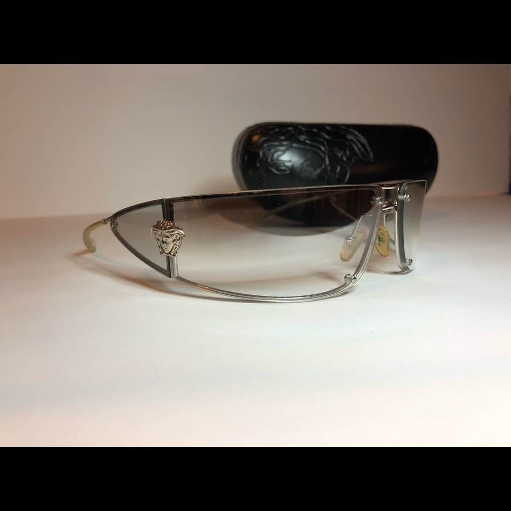 Versace Clear Wrap Around Sunglasses